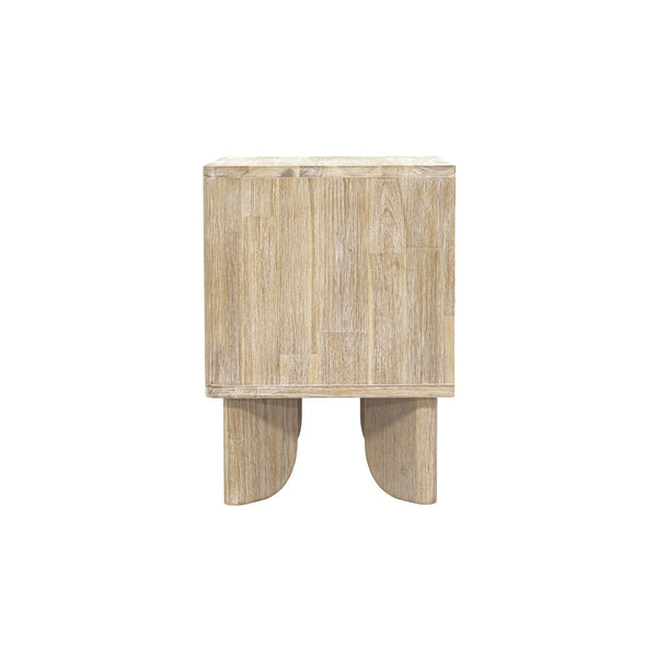Lh Imports Haru Nightstand - Modern Elegance With Unique Hidden Handles For Stylish Storage & Home Beautification Beige Acacia,Acacia Veneer,Mdf Har002