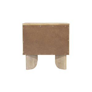 Lh Imports Haru Nightstand - Modern Elegance With Unique Hidden Handles For Stylish Storage & Home Beautification Beige Acacia,Acacia Veneer,Mdf Har002