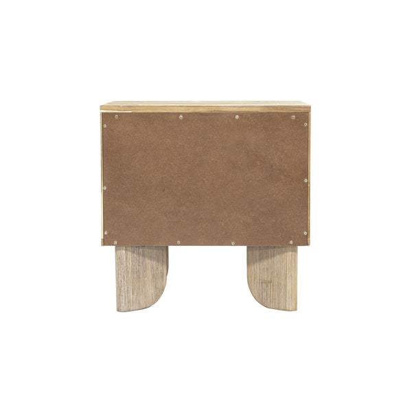 Lh Imports Haru Nightstand - Modern Elegance With Unique Hidden Handles For Stylish Storage & Home Beautification Beige Acacia,Acacia Veneer,Mdf Har002