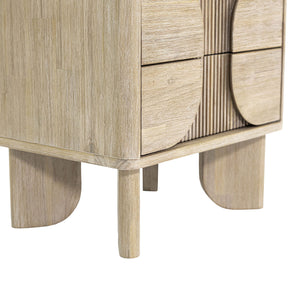 Lh Imports Haru Nightstand - Modern Elegance With Unique Hidden Handles For Stylish Storage & Home Beautification Beige Acacia,Acacia Veneer,Mdf Har002