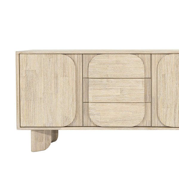 Lh Imports Haru Sideboard – Elegant Storage Solution With Soft-close Doors And Unique Catch Handles For Style Beige Acacia,Acacia Veneer,Mdf Har003b