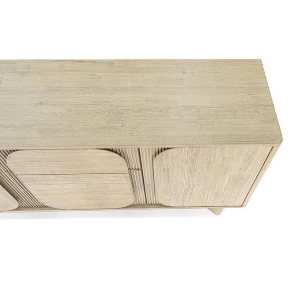 Lh Imports Haru Sideboard – Elegant Storage Solution With Soft-close Doors And Unique Catch Handles For Style Beige Acacia,Acacia Veneer,Mdf Har003b