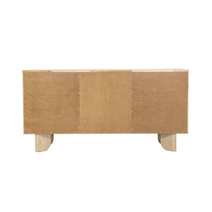 Lh Imports Haru Sideboard – Elegant Storage Solution With Soft-close Doors And Unique Catch Handles For Style Beige Acacia,Acacia Veneer,Mdf Har003b