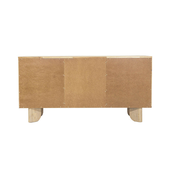 Lh Imports Haru Sideboard – Elegant Storage Solution With Soft-close Doors And Unique Catch Handles For Style Beige Acacia,Acacia Veneer,Mdf Har003b
