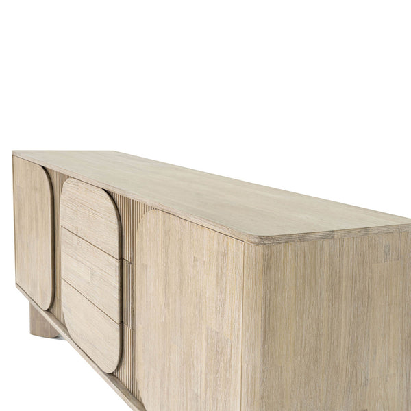 Lh Imports Haru Sideboard – Elegant Storage Solution With Soft-close Doors And Unique Catch Handles For Style Beige Acacia,Acacia Veneer,Mdf Har003b