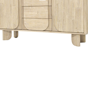 Lh Imports Haru Sideboard – Elegant Storage Solution With Soft-close Doors And Unique Catch Handles For Style Beige Acacia,Acacia Veneer,Mdf Har003b