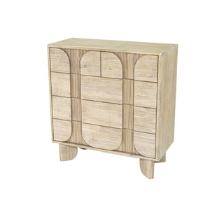 Lh Imports Haru 5 Drawer Chest – Elegant Storage Solution With Timeless Charm And Hidden Handle Design For Home Beige Acacia,Acacia Veneer,Mdf Har005