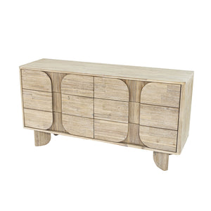 Lh Imports Haru 6 Drawer Dresser - Timeless Charm & Spacious Storage With Graceful Curves For Your Home Decor Beige Acacia,Acacia Veneer,Mdf Har006