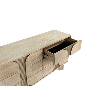 Lh Imports Haru 6 Drawer Dresser - Timeless Charm & Spacious Storage With Graceful Curves For Your Home Decor Beige Acacia,Acacia Veneer,Mdf Har006