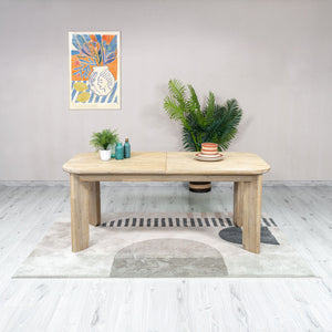 Lh Imports Haru Extension Dining Table - Stylish Double Leaf Design, Seats 6-8, Perfect For Any Space! Beige Acacia Har010