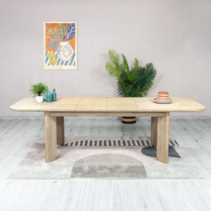Lh Imports Haru Extension Dining Table - Stylish Double Leaf Design, Seats 6-8, Perfect For Any Space! Beige Acacia Har010