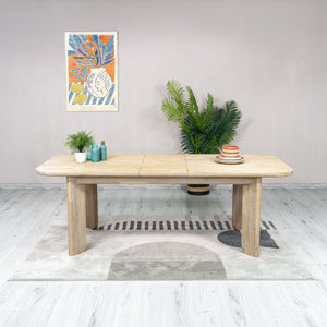 Lh Imports Haru Extension Dining Table - Stylish Double Leaf Design, Seats 6-8, Perfect For Any Space! Beige Acacia Har010