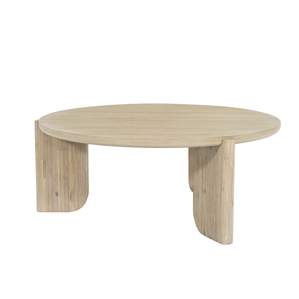 Lh Imports Haru Coffee Table - Stylish Round Design With Unique Leg Features Perfect For Enhancing Your Living Space Beige Acacia Har032