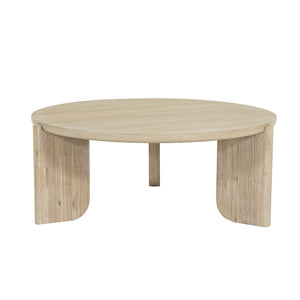 Lh Imports Haru Coffee Table - Stylish Round Design With Unique Leg Features Perfect For Enhancing Your Living Space Beige Acacia Har032