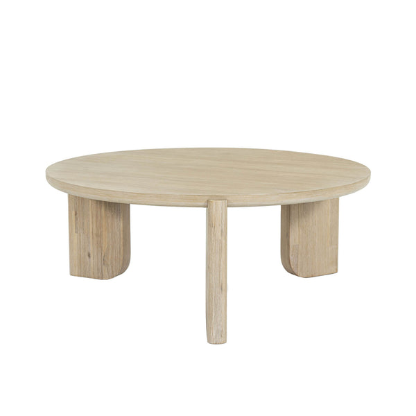 Lh Imports Haru Coffee Table - Stylish Round Design With Unique Leg Features Perfect For Enhancing Your Living Space Beige Acacia Har032