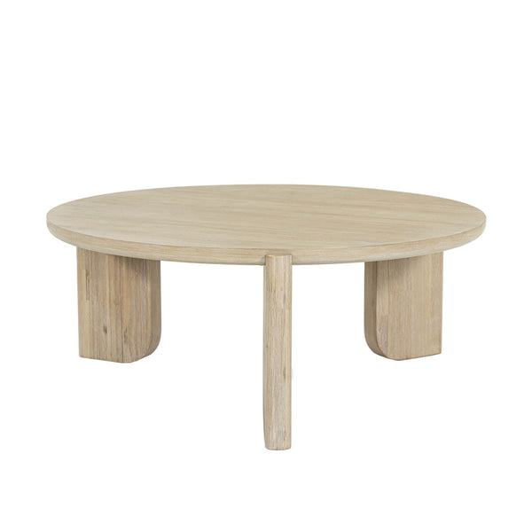 Lh Imports Haru Coffee Table - Stylish Round Design With Unique Leg Features Perfect For Enhancing Your Living Space Beige Acacia Har032