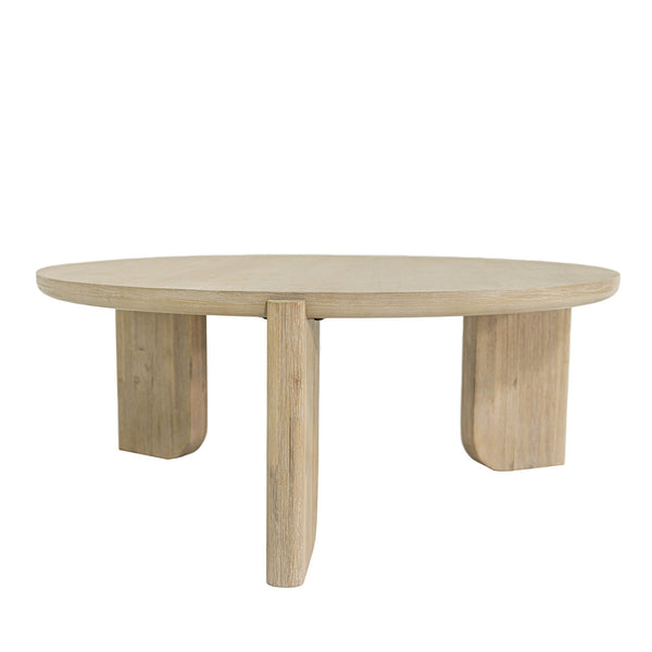 Lh Imports Haru Coffee Table - Stylish Round Design With Unique Leg Features Perfect For Enhancing Your Living Space Beige Acacia Har032