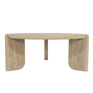 Lh Imports Haru Coffee Table - Stylish Round Design With Unique Leg Features Perfect For Enhancing Your Living Space Beige Acacia Har032