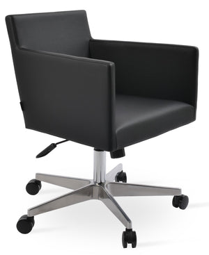 Soho Concept Harput Round Armchair Swivel - Elegant Ppm-fr Leatherette, 2-year Guarantee, Stylish & Sturdy Design Black  Soho-concept-dining-chair-11882