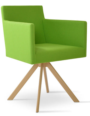 Soho Concept Harput Sword Armchair - Swivel Dining Chair In Premium Camira Era Fabric, 10-year Natural Guarantee Natural  Soho-concept-dining-chair-04492