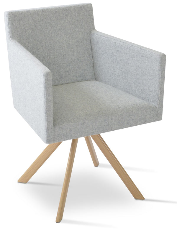 Soho Concept Harput Swivel Dining Chair In Camira Blazer Wool Fabric - 10-year Guarantee For Natural Elegance Natural  Soho-concept-dining-chair-04491