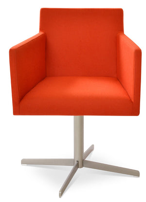 Soho Concept Harput Swivel Dining Chair – Elegant 4 Star Armchair With Durable Camira Fabric & 10-year Warranty Orange  Soho-concept-dining-chair-04284