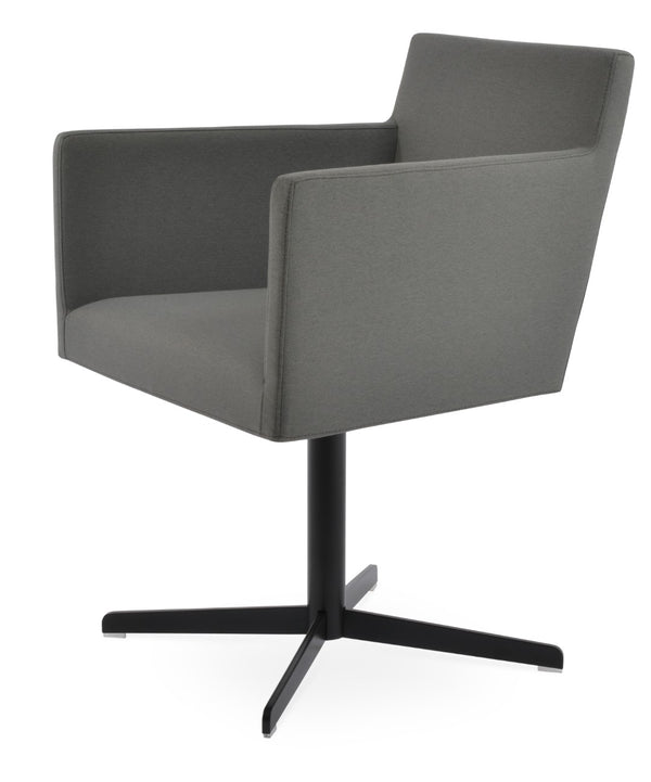 Soho Concept Harput Swivel Armchair: Elegant Dining Chair In Boucle, Velvet, Nubuck Fabrics With 10-year Guarantee Grey  Soho-concept-dining-chair-04280