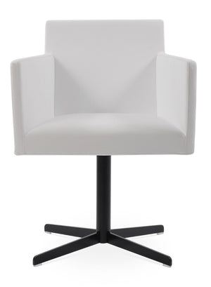 Soho Concept Harput 4 Star Armchair Swivel Dining Chair - Ergonomic Comfort, Stylish Leatherette & Gold Finish Black,White  Soho-concept-dining-chair-04264