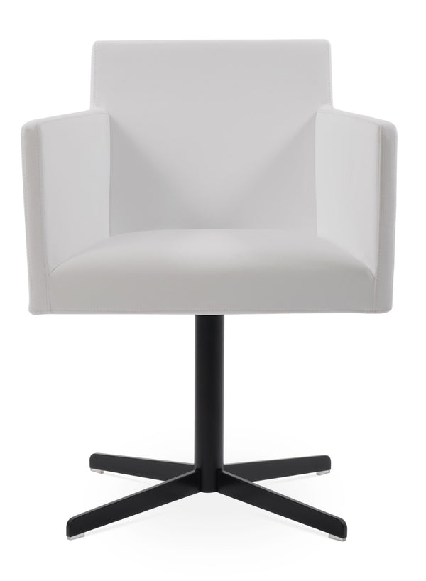 Soho Concept Harput 4 Star Armchair Swivel Dining Chair - Ergonomic Comfort, Stylish Leatherette & Gold Finish Black,White  Soho-concept-dining-chair-04264