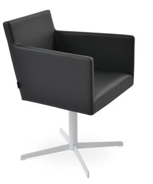 Soho Concept Harput 4 Star Armchair Swivel Dining Chair - Ergonomic Comfort, Stylish Leatherette & Gold Finish White,Black  Soho-concept-dining-chair-04279