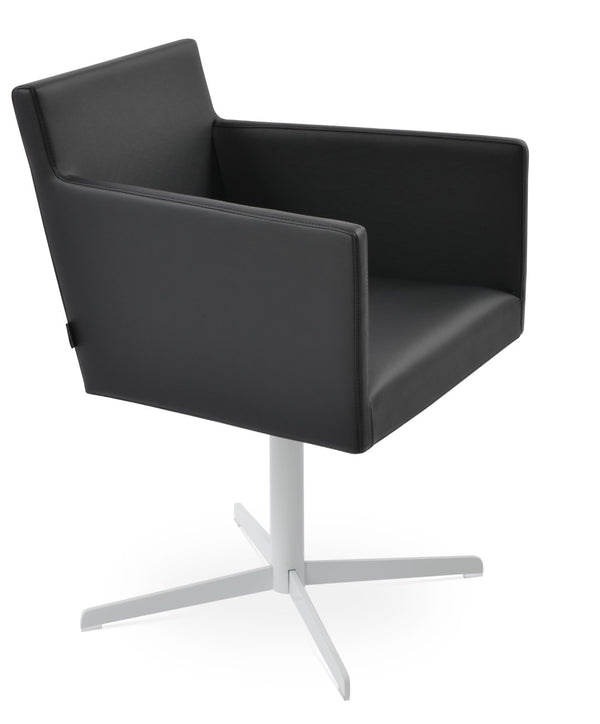 Soho Concept Harput 4 Star Armchair Swivel Dining Chair - Ergonomic Comfort, Stylish Leatherette & Gold Finish White,Black  Soho-concept-dining-chair-04279