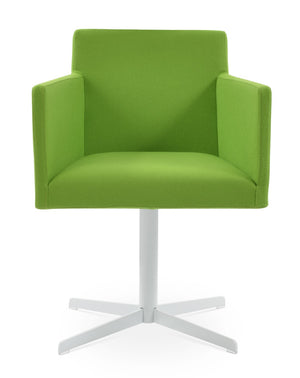 Soho Concept Harput 4 Star Swivel Armchair With Camira Blazer Wool - Stylish, Durable, 10-year Guarantee, Brass Finish White  Soho-concept-dining-chair-04271