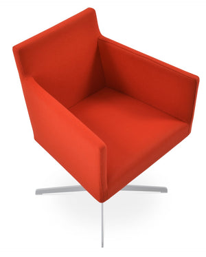 Soho Concept Harput 4 Star Swivel Armchair With Camira Blazer Wool - Stylish, Durable, 10-year Guarantee, Brass Finish White,Orange  Soho-concept-dining-chair-04269