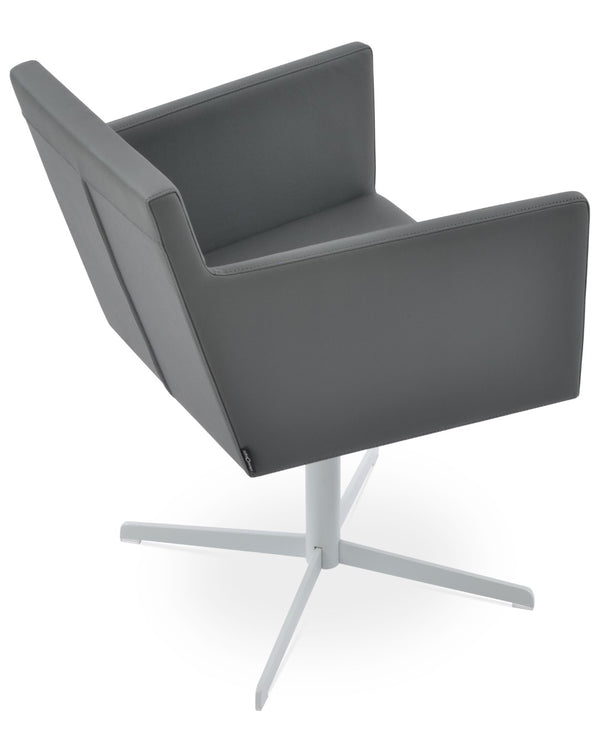 Soho Concept Harput 4 Star Armchair Swivel Dining Chair - Ergonomic Comfort, Stylish Leatherette & Gold Finish White,Grey  Soho-concept-dining-chair-04276