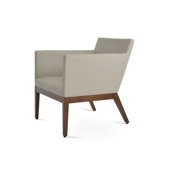 Soho Concept Harput Swivel Armchair - Soft Leatherette, Solid Wood Base, 2-year Guarantee, Stylish Comfort Walnut,Light Grey  Soho-concept-dining-chair-12058