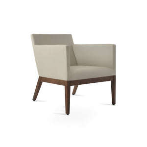 Soho Concept Harput Swivel Armchair - Soft Leatherette, Solid Wood Base, 2-year Guarantee, Stylish Comfort Walnut,Light Grey  Soho-concept-dining-chair-13162