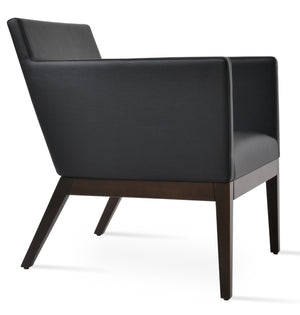 Soho Concept Harput Swivel Armchair - Soft Leatherette, Solid Wood Base, 2-year Guarantee, Stylish Comfort Walnut,Black  Soho-concept-dining-chair-12052