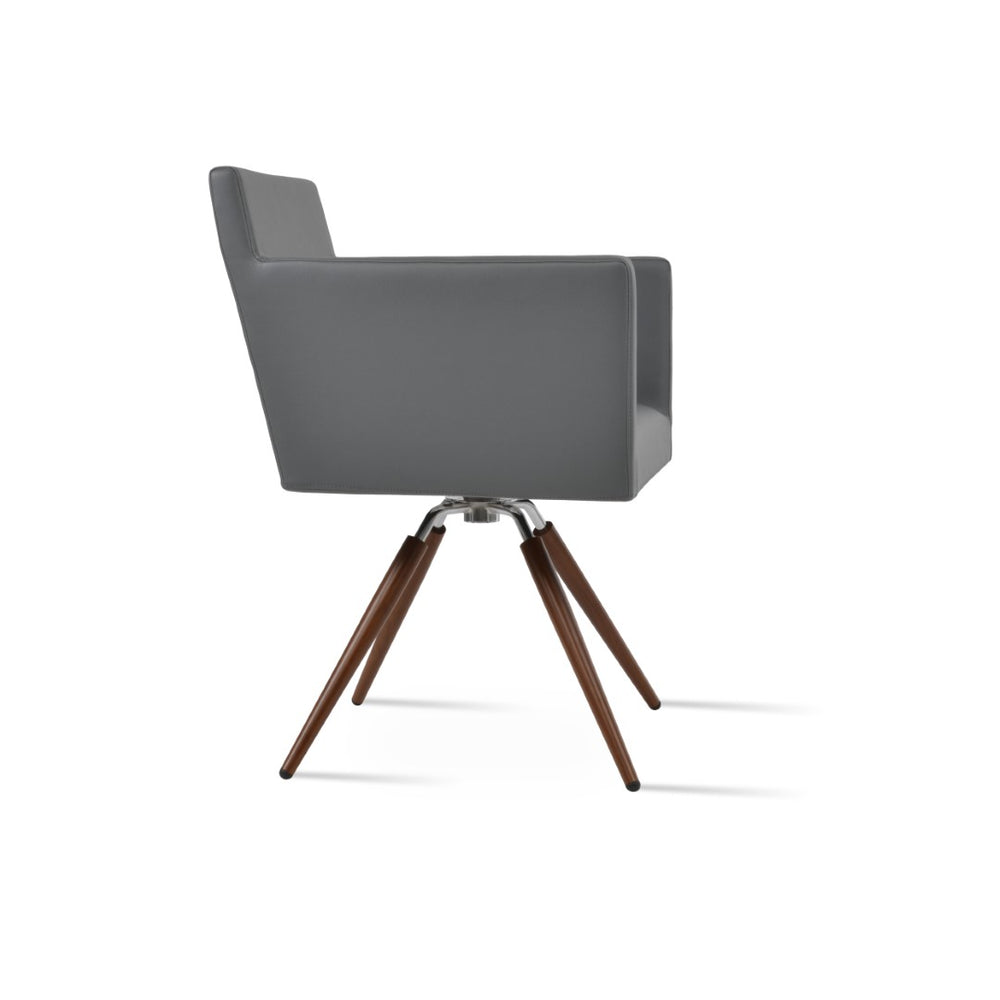 Soho Concept Harput Carrot Armchair Swivel Dining Chair With Ergonomic Comfort & Stylish Metal Base - 2 Yr Guarantee Brown Swivel. Solid Metal Top Part Connected To Four Tubular Legs Soho-concept-dining-chair-04292
