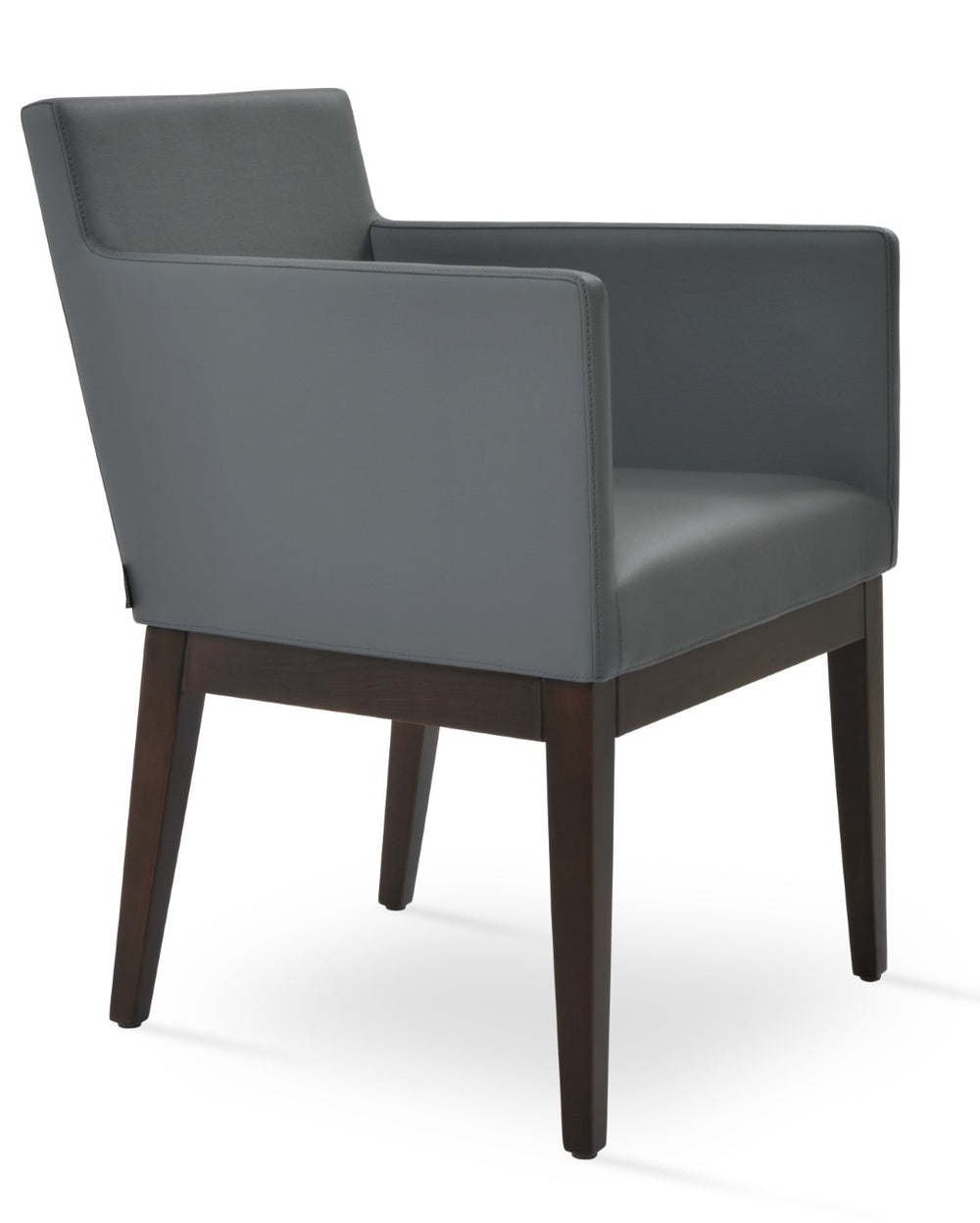 Soho Concept Harput Wood Armchair Dining Chair - Stylish Soft Grey Leatherette With 2-year Guarantee For Comfort Grey  Soho-concept-dining-chair-04297