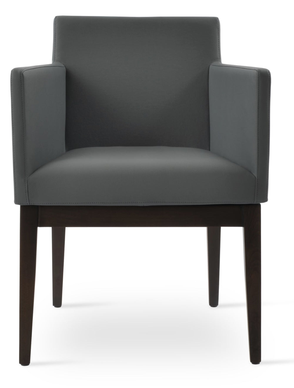 Soho Concept Harput Wood Armchair Dining Chair - Stylish Soft Grey Leatherette With 2-year Guarantee For Comfort Grey  Soho-concept-dining-chair-04297
