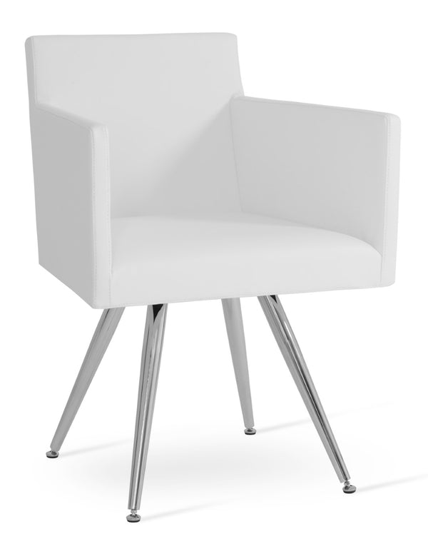 Soho Concept Harput Star Armchair Dining Chair In Soft White Leatherette – Stylish Design With 2-year Guarantee! White  Soho-concept-dining-chair-04298