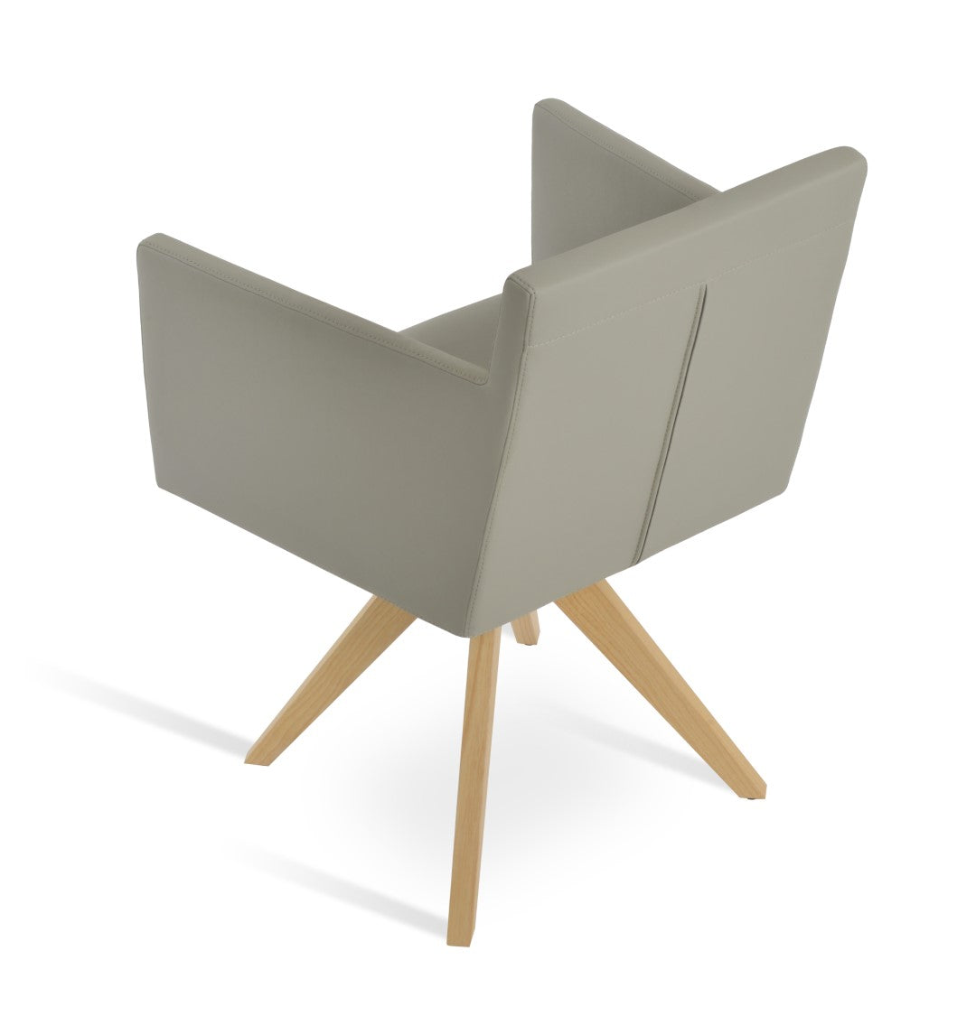 Soho Concept Harput Arm Pyramid Swivel Dining Chair - Thumbnail 3