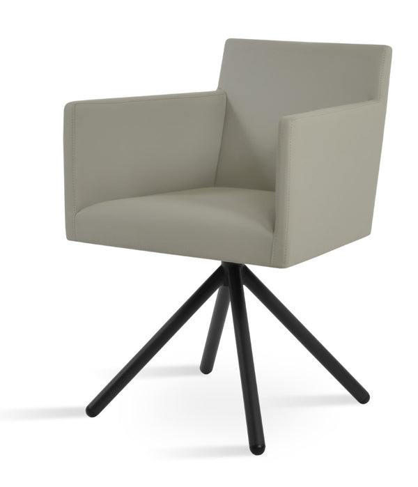 Soho Concept Harput Swivel Dining Chair In Soft Grey Leatherette With Gold Accents – 2 Year Guarantee! Light Grey,Black  Soho-concept-dining-chair-04313