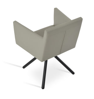 Soho Concept Harput Swivel Dining Chair In Soft Grey Leatherette With Gold Accents – 2 Year Guarantee! Light Grey,Black  Soho-concept-dining-chair-04312