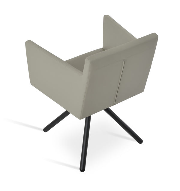 Soho Concept Harput Swivel Dining Chair In Soft Grey Leatherette With Gold Accents – 2 Year Guarantee! Light Grey,Black  Soho-concept-dining-chair-04312