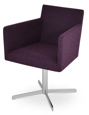 Soho Concept Harput Swivel Dining Chair – Elegant 4 Star Armchair With Durable Camira Fabric & 10-year Warranty Deep Maroon  Soho-concept-dining-chair-04306