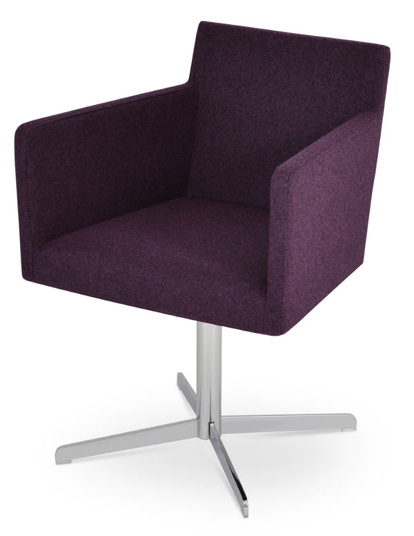 Soho Concept Harput Swivel Dining Chair – Elegant 4 Star Armchair With Durable Camira Fabric & 10-year Warranty Deep Maroon  Soho-concept-dining-chair-04306