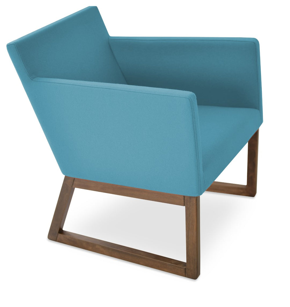 Soho Concept Harput Lounge Armchairs With Solid Wood Base, Plush Fabric Options & 10-year Guarantee - Turquoise Turquoise  Soho-concept-dining-chair-12066