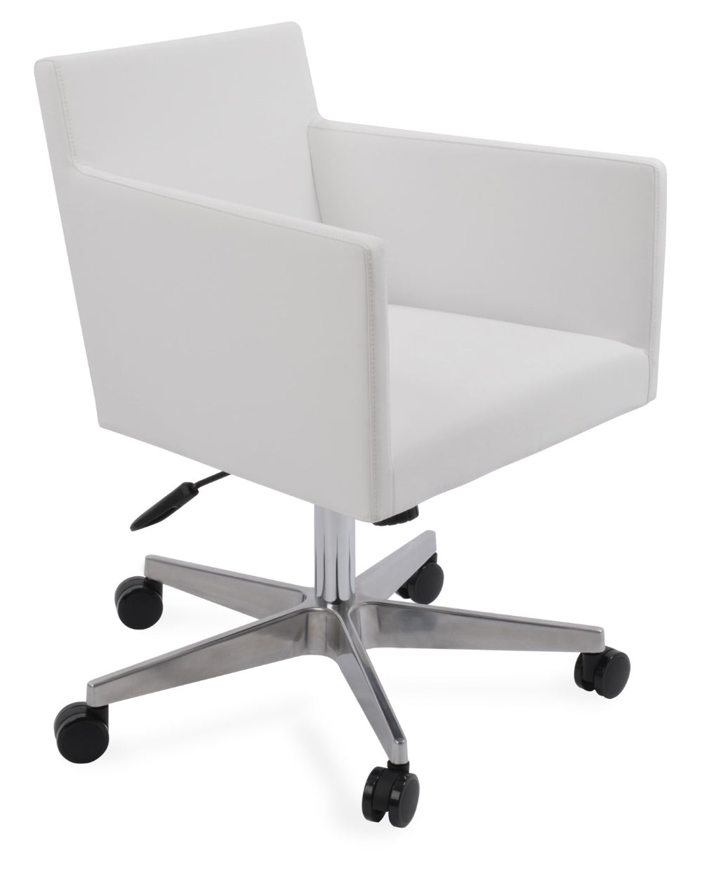 Soho Concept Harput Arm Office Chair - Adjustable Height, Stylish Ppm-fr Leatherette, 2-year Guarantee, Chrome Base White  Soho-concept-dining-chair-11877