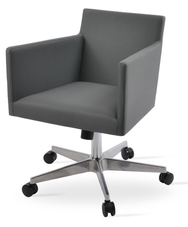 Soho Concept Harput Arm Office Chair - Ppm-fr Leatherette, 2-year Guarantee, Adjustable Heights, Supports 300 Lbs Grey  Soho-concept-dining-chair-11878